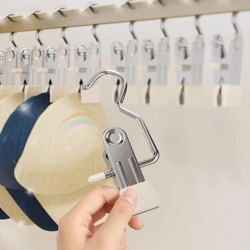 1/3/5PCS Space-Saving Clothespin Hat Pants Storage Hanging Travel Hook, Hanger Clips Towel Clips Boot Hangers for Closet