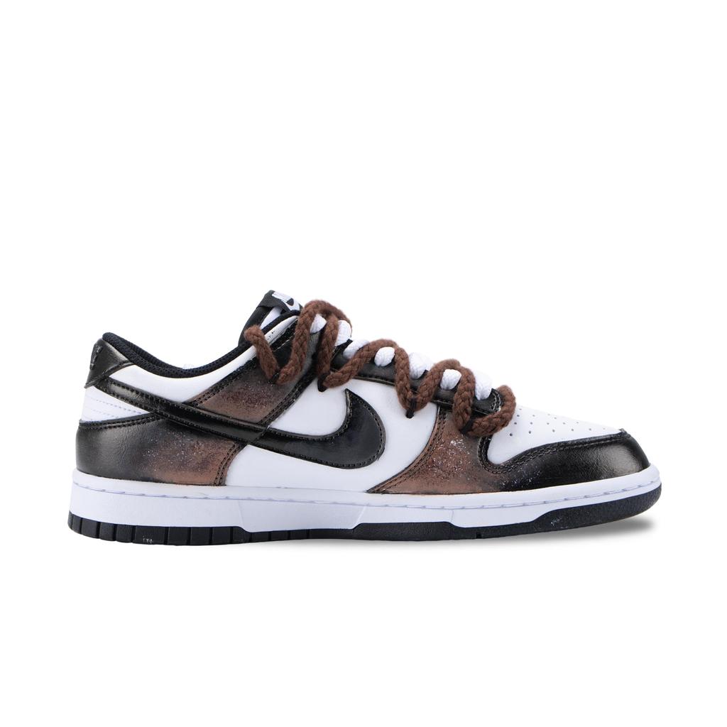 Nike Dunk Fiery Knight Leather Abrasion Resistant Low Top Skateboard Shoes Men's Black White HF5441-100(Team626-)