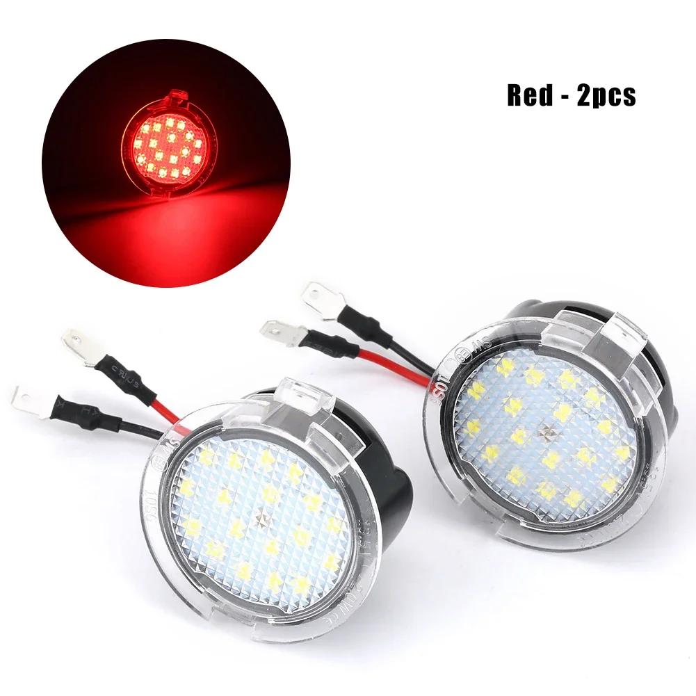 2Pcs Car Led Under Side Rearview Mirror Puddle Light for Ford F-150 Edge Mondeo MK5 Fusion Explorer Flex Taurus Mustang Light