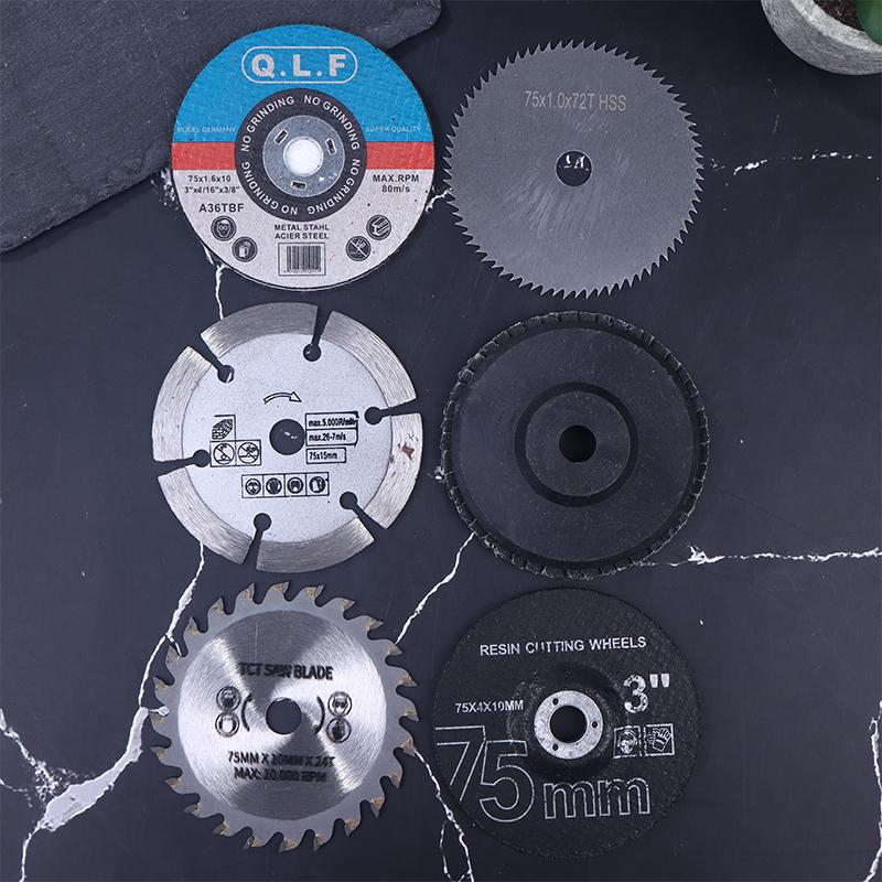 7Pcs 75Mm Cutting Disc For Hole Angle 10Mm Circular Saw Blade Sander Sanding Tool Tile Wood Metal Cutting Disc