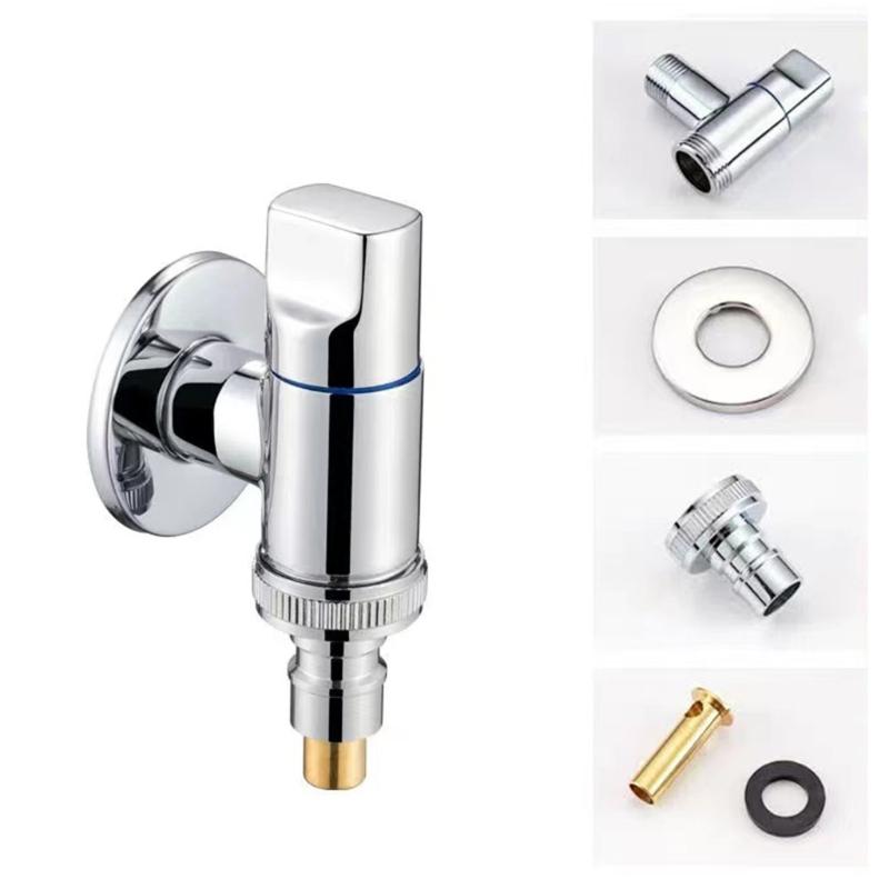 Brass 3-way Filling Angle Valve Wall Mount One Into Two Out Water Toilet Faucet Bidet Sprayer for Bathroom Accessories