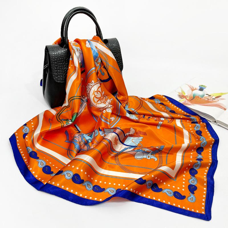 High-quality Luxurious Silk Scarves Headband Scarfs Neck Scarf For Women Chain Silk Scarf Women's Decorative Shawl