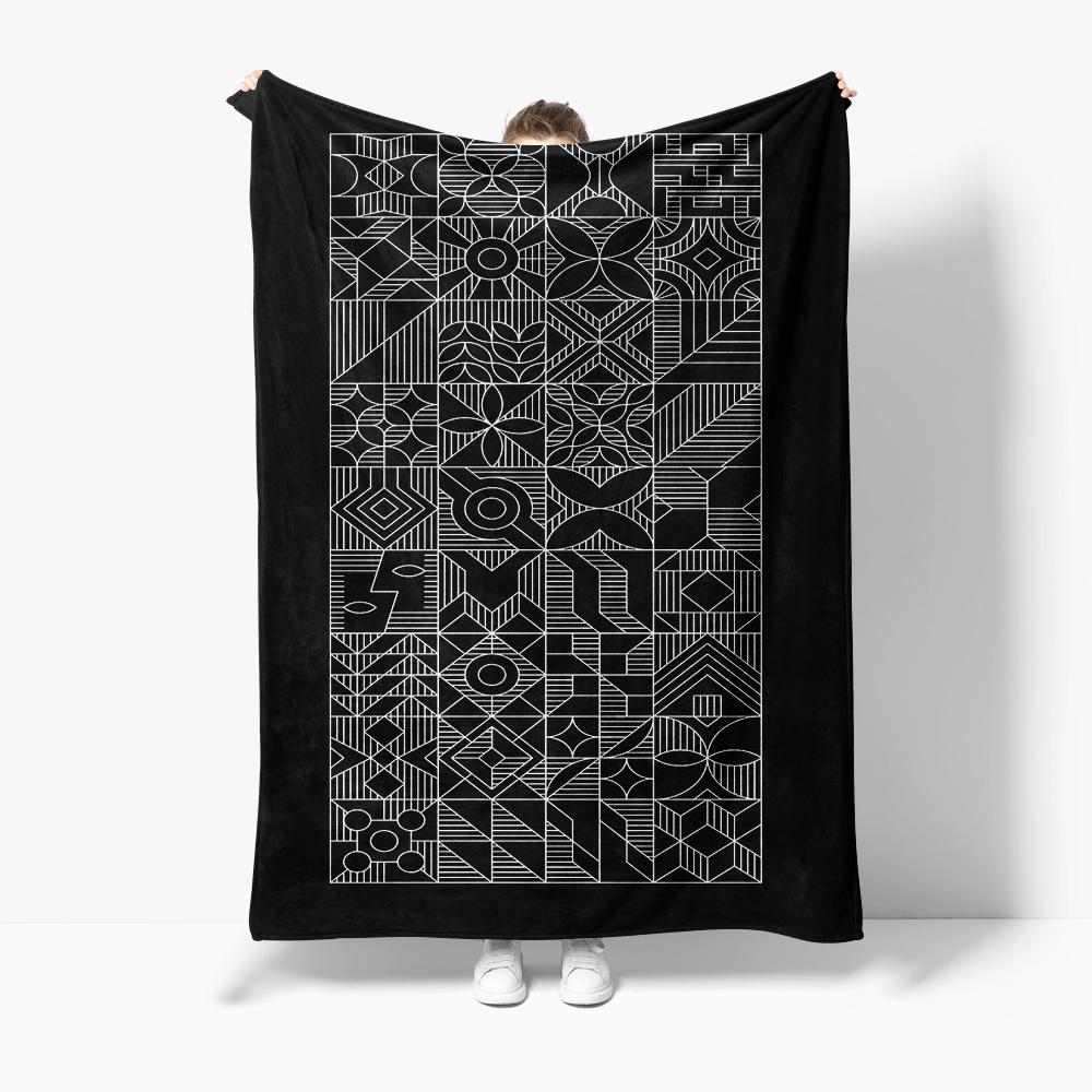 

Abstract Geometric Print Fleece Blanket Throw Soft Warm Decorative Sofa Bed Cover Gift 75x90cm