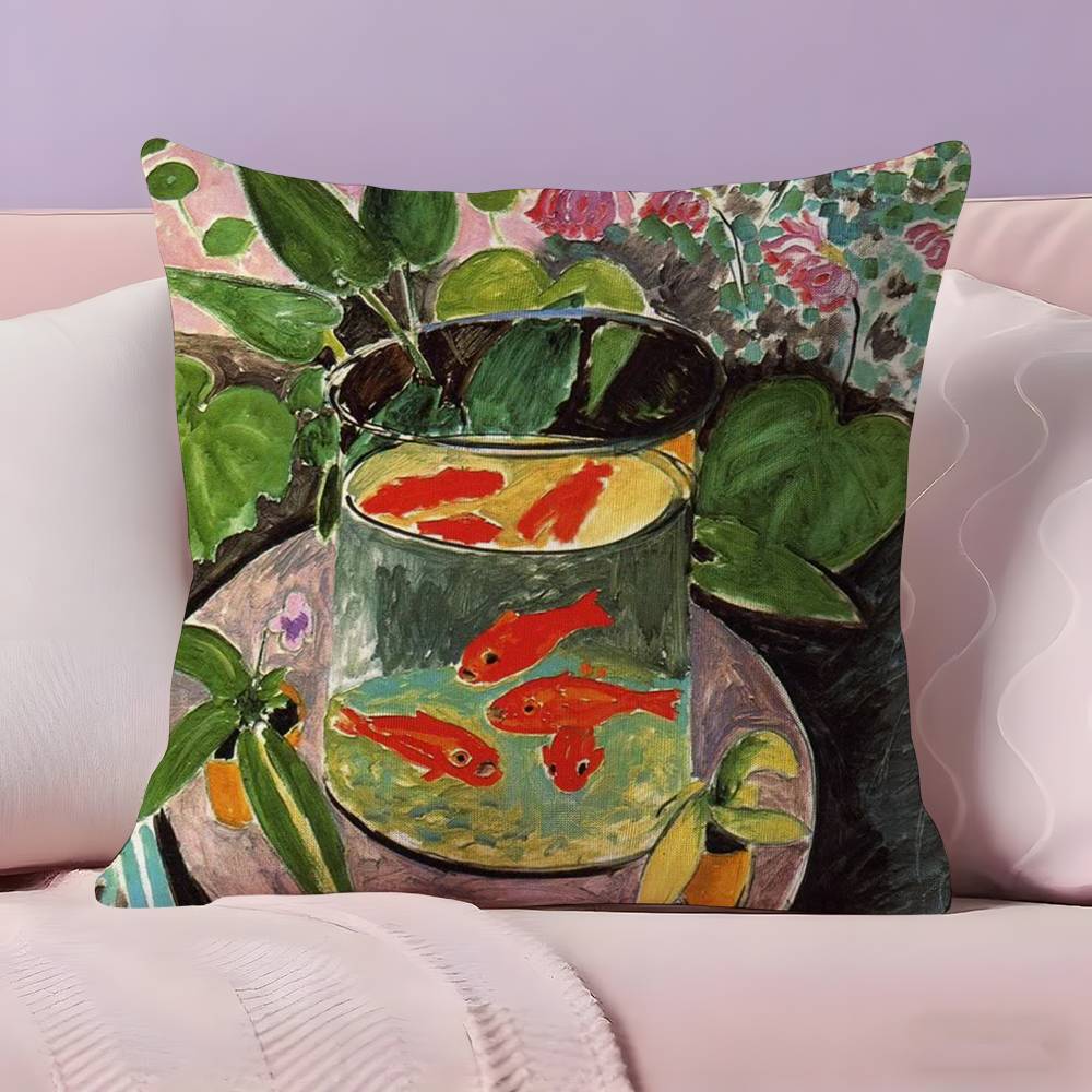 

H-Henri M-Matisse Painting Pillow Case Ultra Soft Skin Friendly Fabric Cloud Like Comfort & Concealed Zipper 30cmx30cm