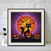 Diamond Painting Kit Halloween Black Cat Pumpkin Design DIY 5D Full Drill Canvas Art Relaxing Bedroom Wall Decor Gift