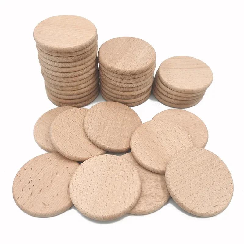 10pcs Round Disc Wooden Cutouts Ornaments Unfinished Wood Circle Wood Pieces for Craft Supplies Decoration