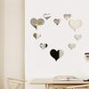 10 Pieces Heart Shape Acrylic Mirror Wall Stickers Plate Self Adhesive Mirror Stickers Mirrors for Wall Decor Wedding Table