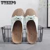 Linen Slides Women's Outer Wear Shoes Summer Thick Bottom Sandals Indoor Home Soft Bottom Non-slip Grass Rattan Slipper Outdoor Beach Flip-flops