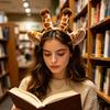 Headband Anti-Slip Soft Plush Fabric Cartoon Sika Deer 3D Ears Design Headband Face Washing Makeup Hair Hoop Hair Accessory