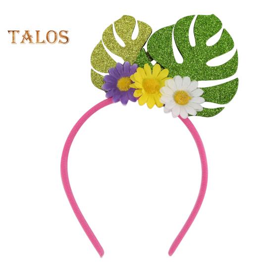 Summer Hawaiian Luau Headbands Palm Tree Flamingo Felt Beach Party Hair Accessory for Tropical Theme Party Supplies