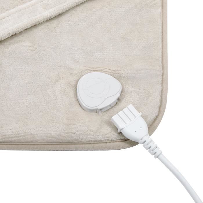 Coussin chauffant dos et cervicales - LIVOO - DOS218C - 100 W - 60 x 90 cm - Flanelle - Lavable en machine 30° - 50-65° - Crème