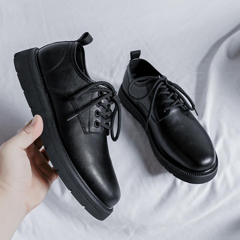 Annual Extra Large Size Men'S Shoes British Style Casual Small Leather Shoes 45 46 Black Shoes Men'S Shoes 86269-R