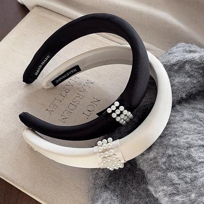 Zhao Ruth Has the Same Pearl Headband for Women, Sweet High Cranial Top, Face Wash and Pressure Hair, Sponge Headband, Hairpin Headgear.