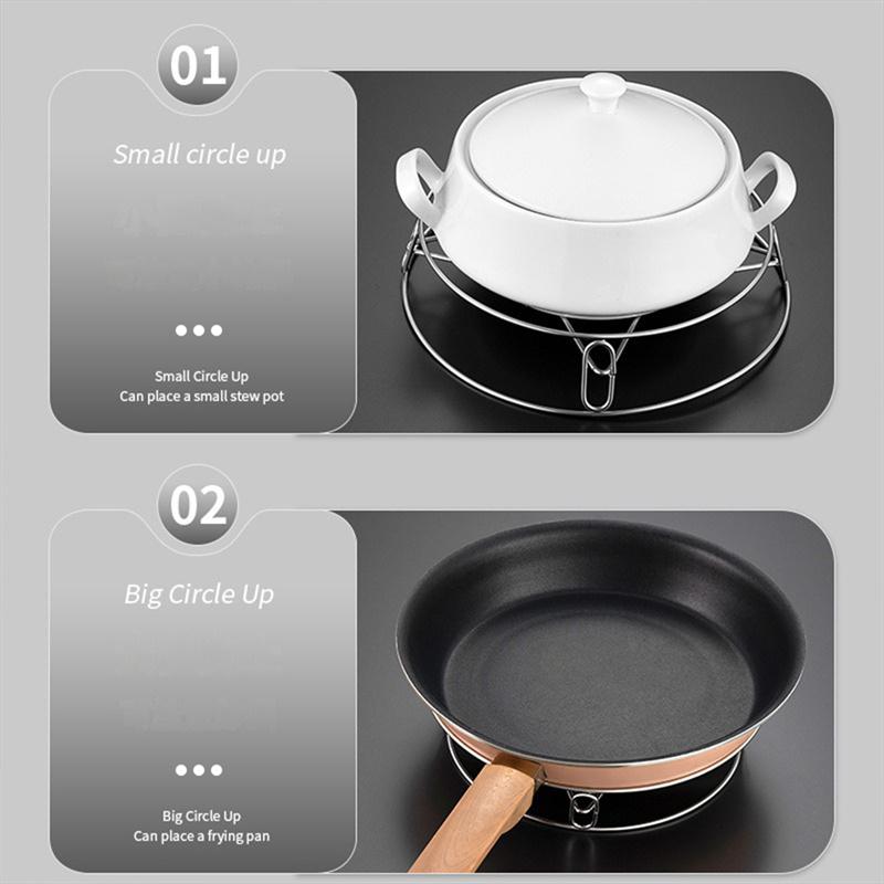 Pot Rack Multi-function Place Firmly Reinforcement And Thickening Easy To Clean Storage Rack Stainless Steel Durable Pot Pad