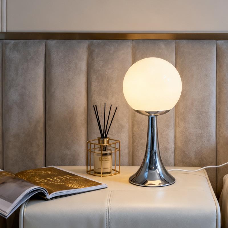 Vintage Retro Spherical Bedside Table Lamp - Artistic Night Light for Bedroom & Study Decor