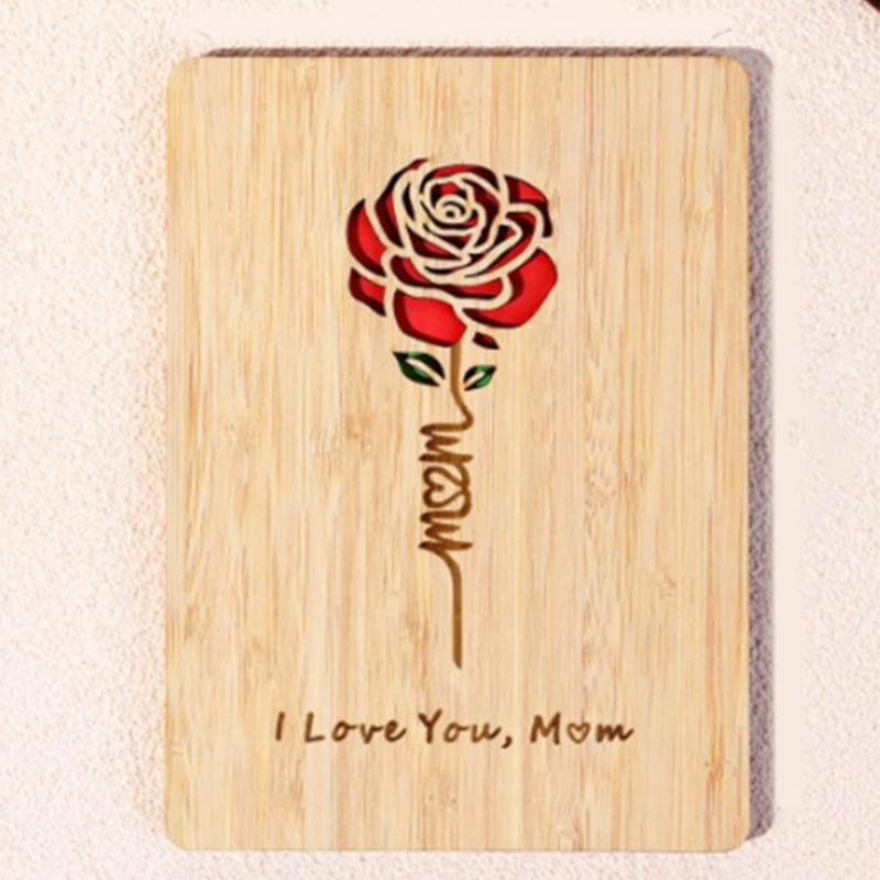 User Friendly Engraved Wedding Anniversary Card Birthday Gift Wood Accessories Decoration Piece Celebration Card