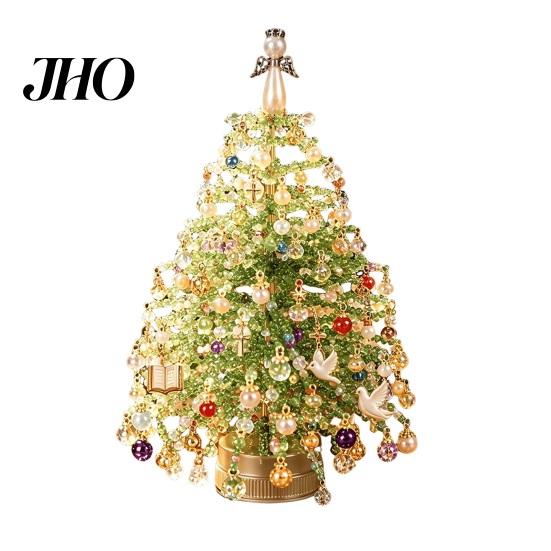 Holiday Decoration Crafting Tools DIY Beaded Christmas Tree Kit, Handmade with LED Lights, Party Props Craft Project, Bead Kit for Adults, Home