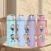 1PC Four Little Boy Character Set 750ml Color Plastic Sports Water Bottle Leakproof Flip Straw Lid Suitable for Sports Office Home Use