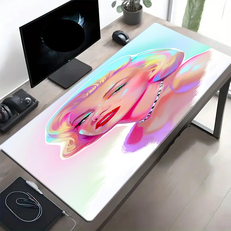 Marilyn Monroe Print Mouse Pad, Anti‑Slip Desktop Keyboard Mat, for PC Laptop Gaming Working Daily Use, Cool Festival Surprise Gift