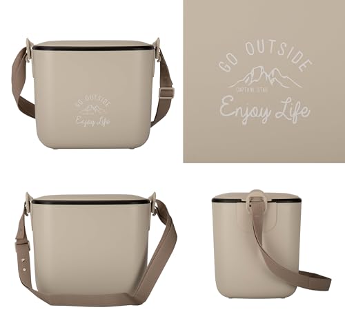 Captain Stag (CAPTAIN STAG) Cooler Box, Cooler Bag, Insulated Mini Cooler Box, 5.6L Capacity, with Shoulder Strap, Beige, Monte UE-92