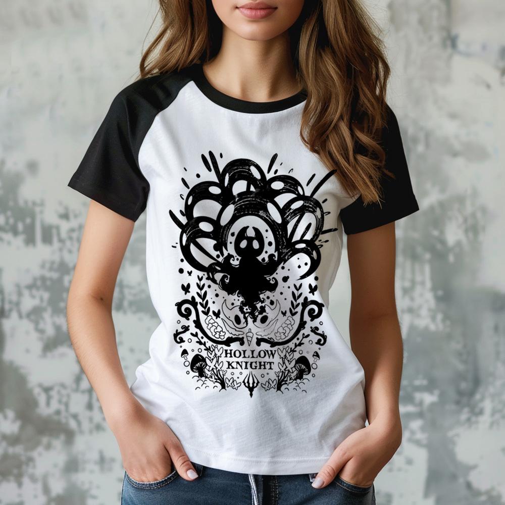 

Women s casual T-shirt, comfortable fabric with Harajuku pattern, fashionable street style top XXS