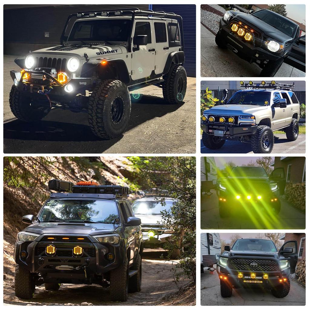 KAWELL 50W Fog Lights Off Road Lights Driving Lights 5 in Wrangler Headlights Combo