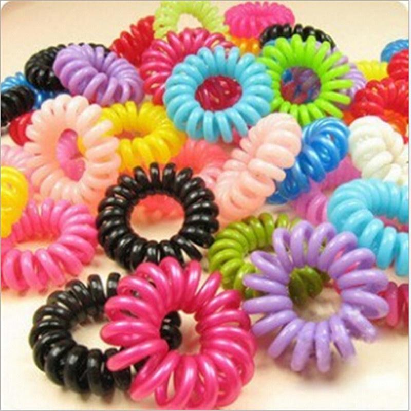 

1/10PC Hair Accessories Spring Gum Hair Ties No Crease Coil Hair Tie Ponytail Clear Telephone Wire Elastic Hair Bands Plastic