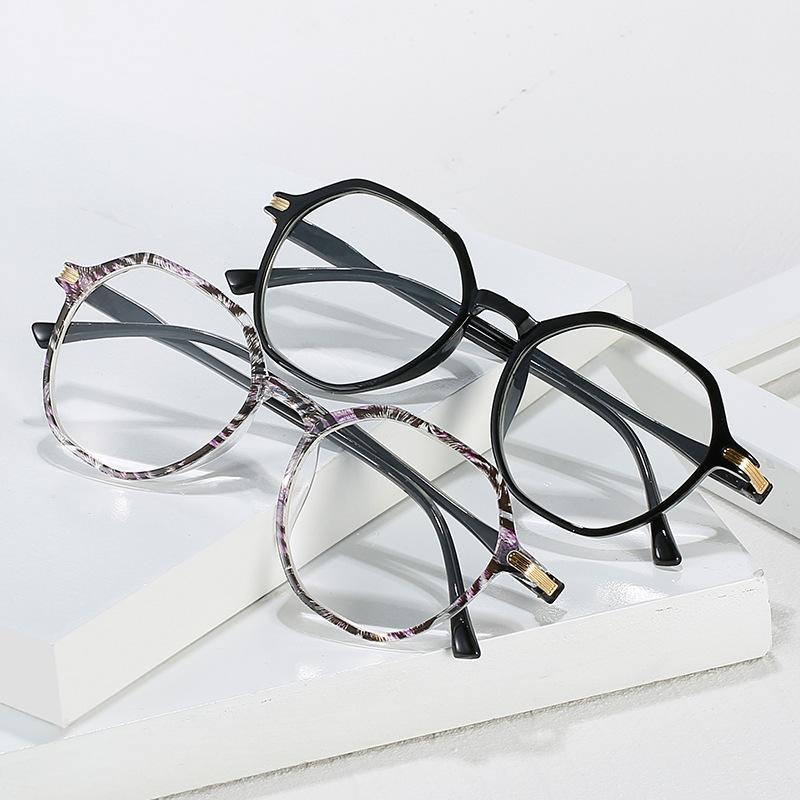 Reading Glasses For Women Patterned Round Anti Blue Light Presbyopic Eyeglasses Men Vintage Farsighted Eye Glasses +1.0 To +4.0