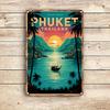 Room Decor  Phuket Thailand Vintage Style Aluminum Metal Sign, Retro Tinplate Wall Art, Durable, Easy To Hang, Unique Design, Wi