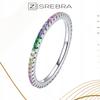 Ring With Colorful Cubic Zirconias S925 Crystals