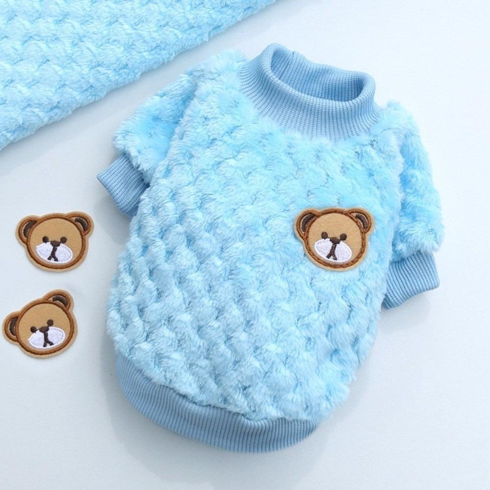 XS/S/M/L/XL/XXL Puppy Sweater Double-leg Plaid Cute Bear Print Pet Clothes Warm Dog Hoodies Soft Puppy Pullover Pet Dog Hoodies