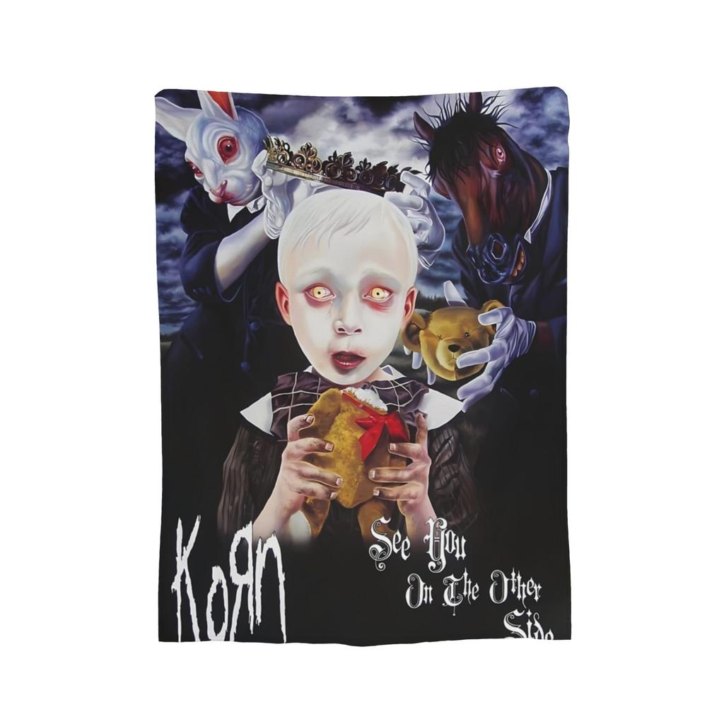Korn Metal Music Band Bone Logo Blankets Fleece Spring/Autumn  Breathable Warm Throw Blanket for Bed Couch Rug Piece