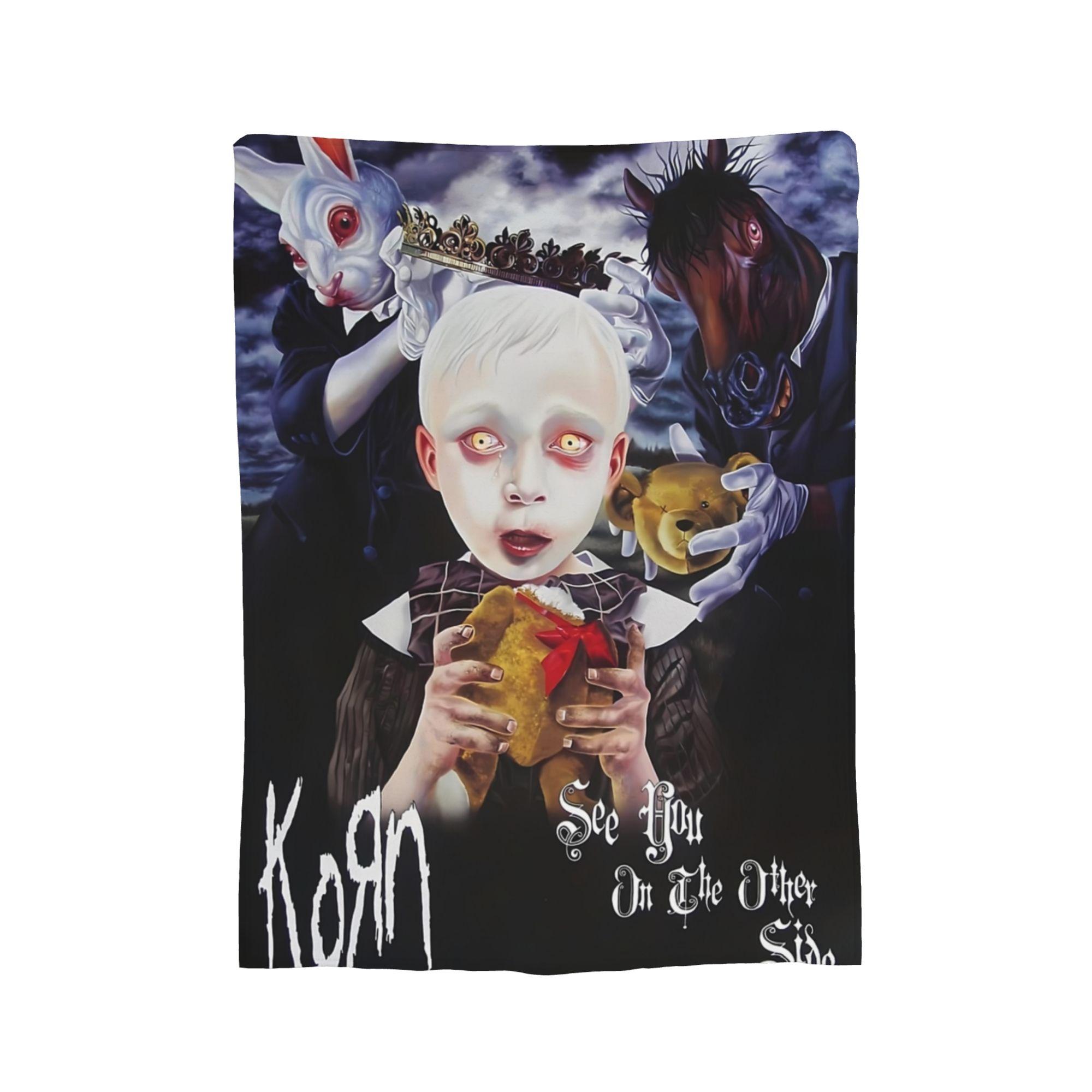 Korn Metal Rock Band Blanket Flannel Printed   Multifunction Ultra-Soft Throw Blanket for Bed Car Bedspreads 30x40in