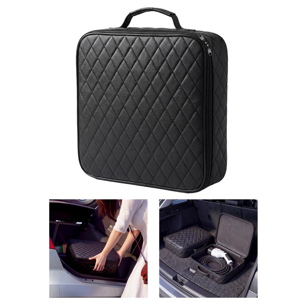 Electric Vehicle Charging Storage Pouch Organizer Designed For Multiple Device Models In Cars And SUVs Easy Cable Management