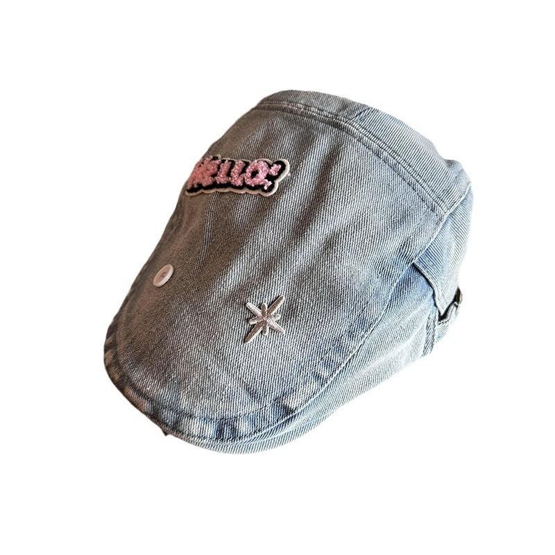 Embroidery Cotton Stars Duckbill Hat Women Sunshade Breathable Fashion Summer