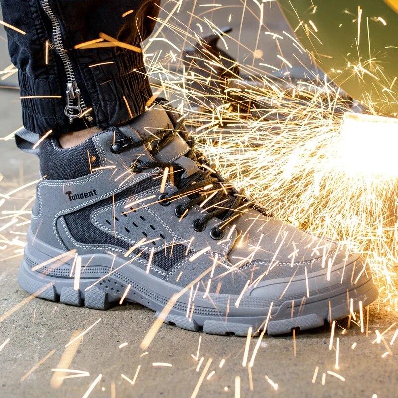 Work Sneakers Steel Toe Shoes Men Safety Shoes Puncture-proof Work Shoes Boots Fashion Indestructible Footwear Security