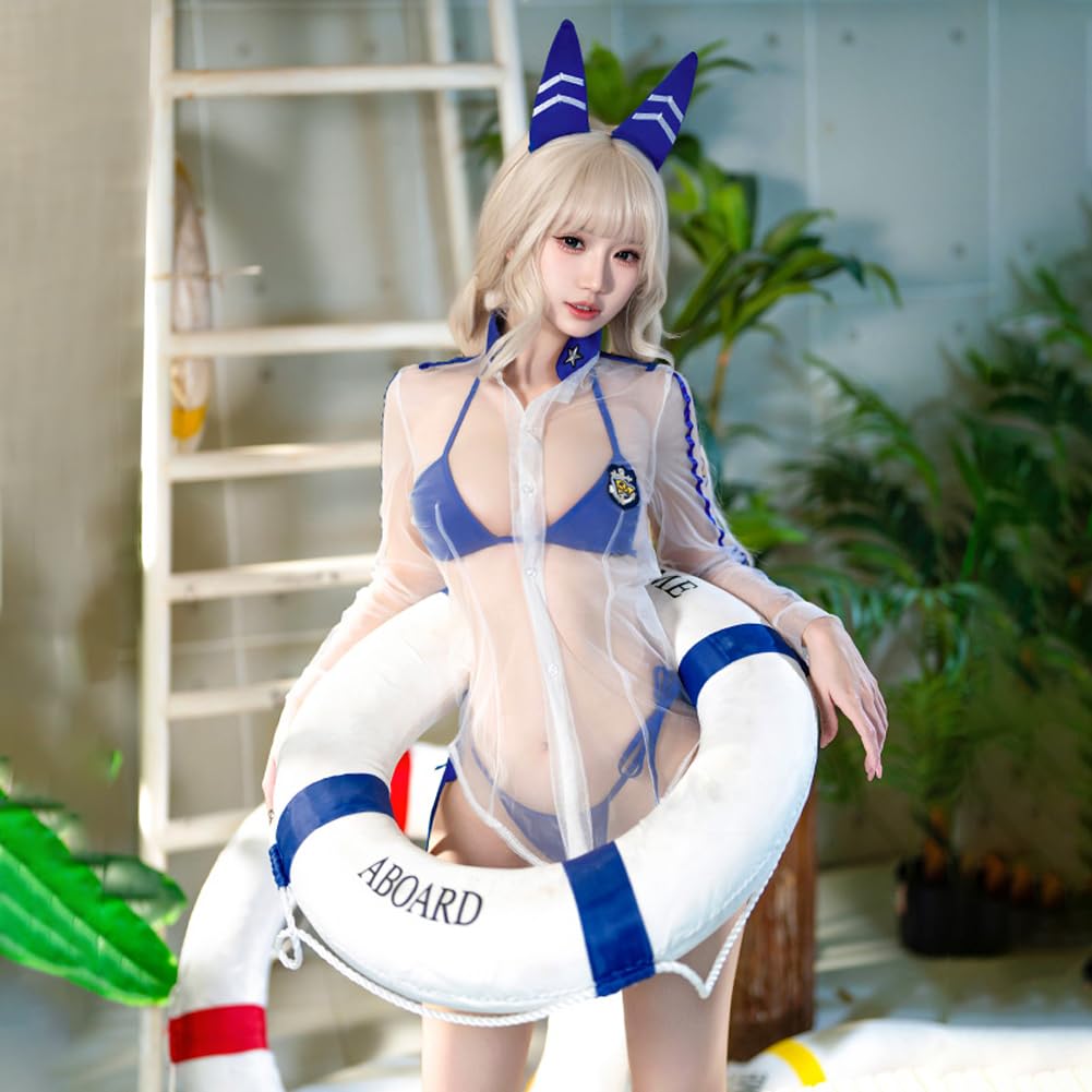 Cosplay Sexy Erotic Anime Style Bikini Cosplay NIKKE Swimsuit School Summer Swimsuit JK String Pants Erotic Cute Seductive Women Adult Fancy Dress