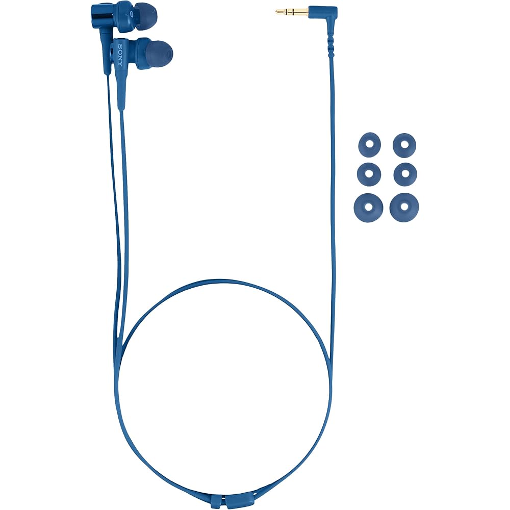 Sony Wired Earphones, Deep Bass Model MDR-XB55: In-Ear Type, Blue MDR-XB55 L