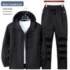 Men's Durable Camouflage Workwear Set - Hooded Outdoor Climbing Suit for Spring & Autumn