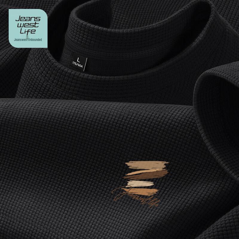 JEANSWEST LIFE Men s Heavyweight Waffle Short Sleeve T-Shirt XL