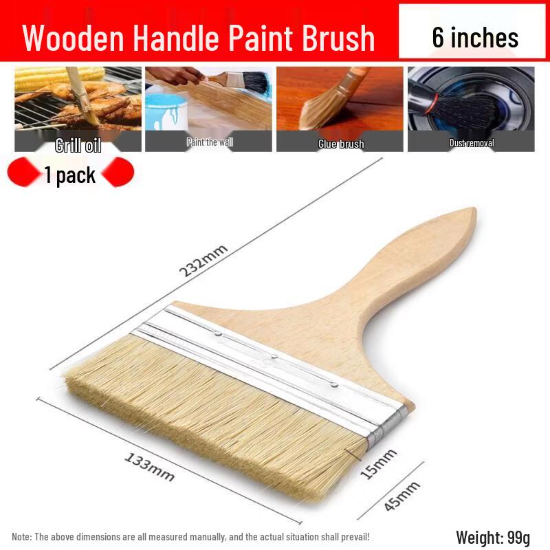 6-inch Thickened Boar Bristle Paint Brush