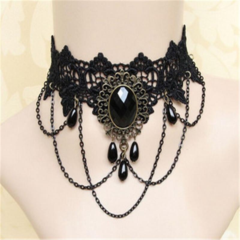 Lace Gothic Flower Lolita Pearl Jewelry Pendant Choker Choker Necklace