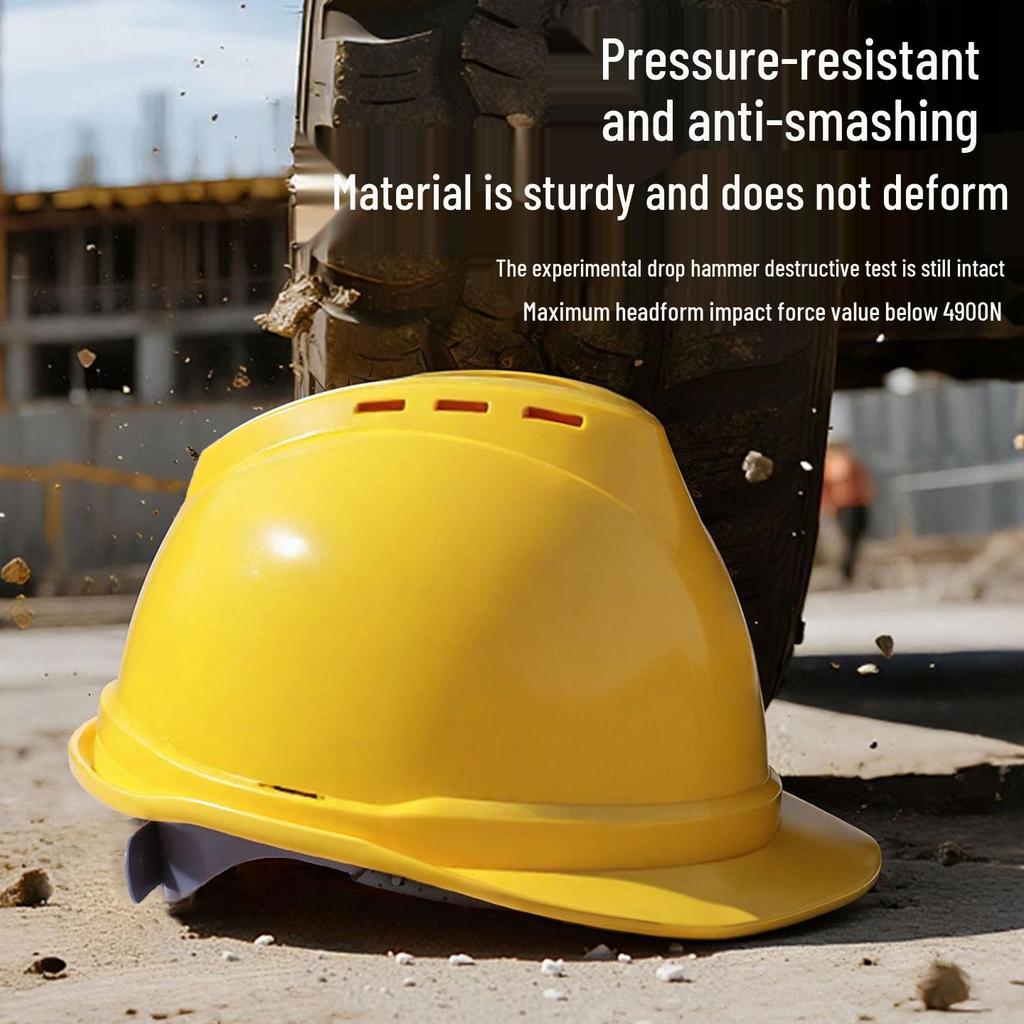 Skyddshjälm V-typ med järnhuvud, andningsbar, stötdämpande, för byggarbetsplatser