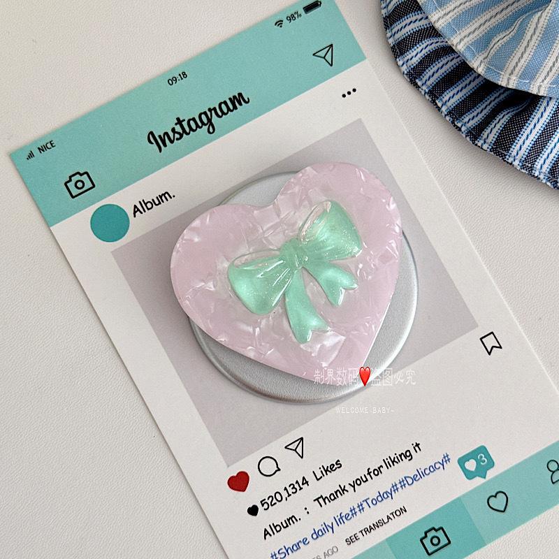 Korean Seashell Heart MagSafe Magnetic Stand: Super Strong Adsorption, Retractable Desktop Airbag