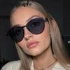 Sexy Oversized Cat Eye Punk Sunglasses Women Big  Luxury Brand Vintage Metal Frame Driving Sun Glasses For Ladies Shades