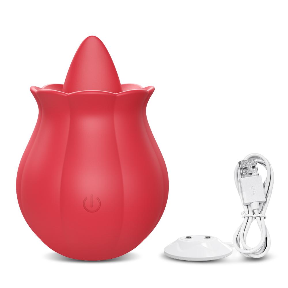 Powerful Tongue Licking Vibrator for Women Clitoris Stimulator Female Nipples Massager Clit Vibrating Rose Sex Toys for Couples