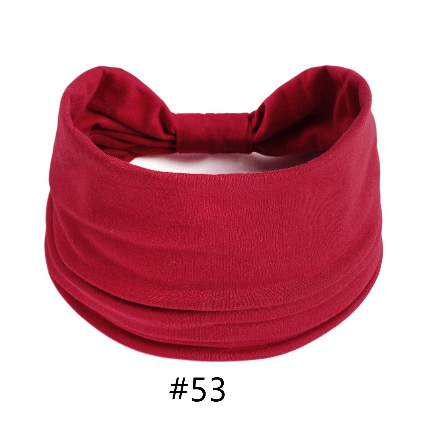 

Тюрбан на голову, сплошной цвет, широкие повязки на голову с узлом для женщин, мягкие хлопковые спортивные эластичные ленты для волос, аксессуары, бандана для йоги, повязка