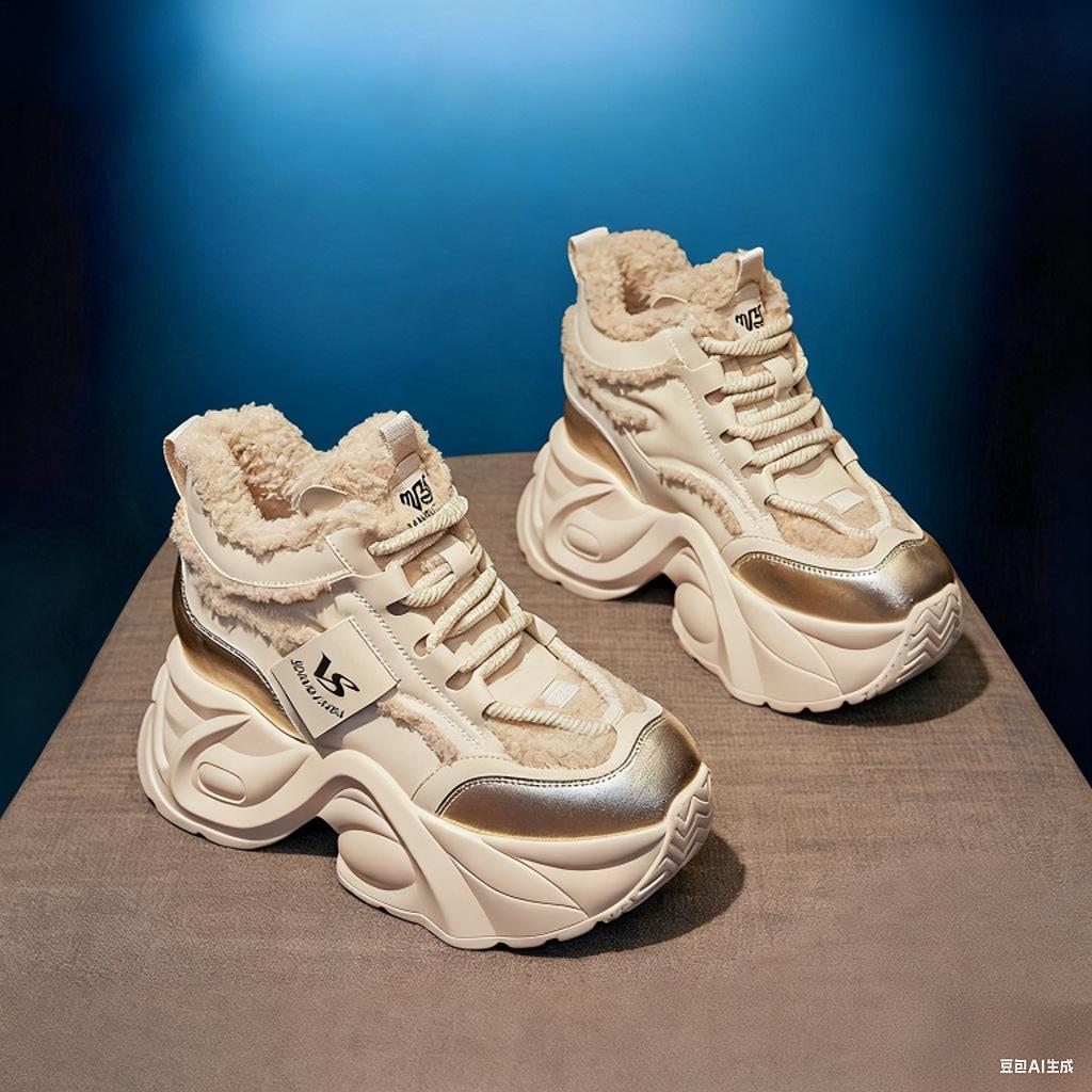 

Women s shoes new thick-soled small man inner height increase velvet warm dad shoes women s 2025 winter sports casual shoes tide 40