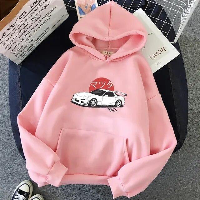 Mazda RX7 Anime Initial D Hoodies Printed Hoodies  Women Fashion Tops Hoodie Streetwear Sweatshirts JDM Automobile Culture
