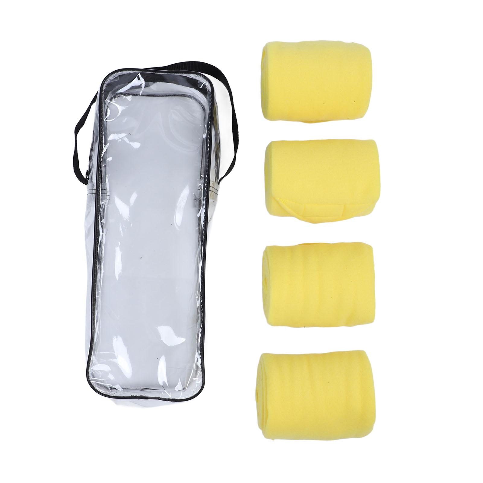 

4PCS Horse Polo Leg Wraps Soft Fleece Protective Horse Leg Bandage for Equestrian Supplies Yellow